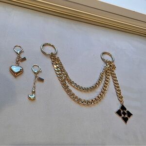 Gold Multi-Chain Bag Charm or Key Chain Accessory